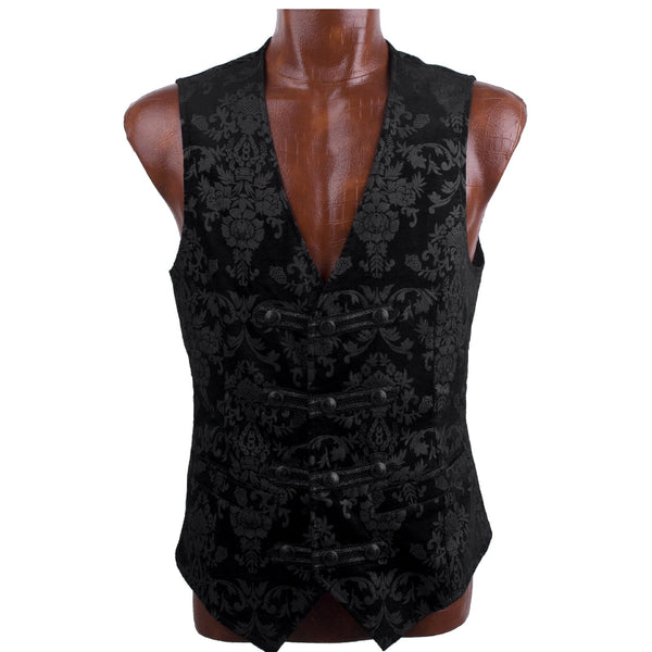 SiaLinda for Men: Herrenweste Rasmus, Samt Brokat, schwarz - SiaLinda.com